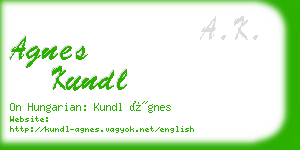 agnes kundl business card